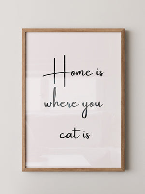 Schriftzug Zuhause Katze Liebe