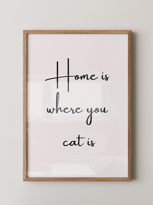 Schriftzug Zuhause Katze Liebe