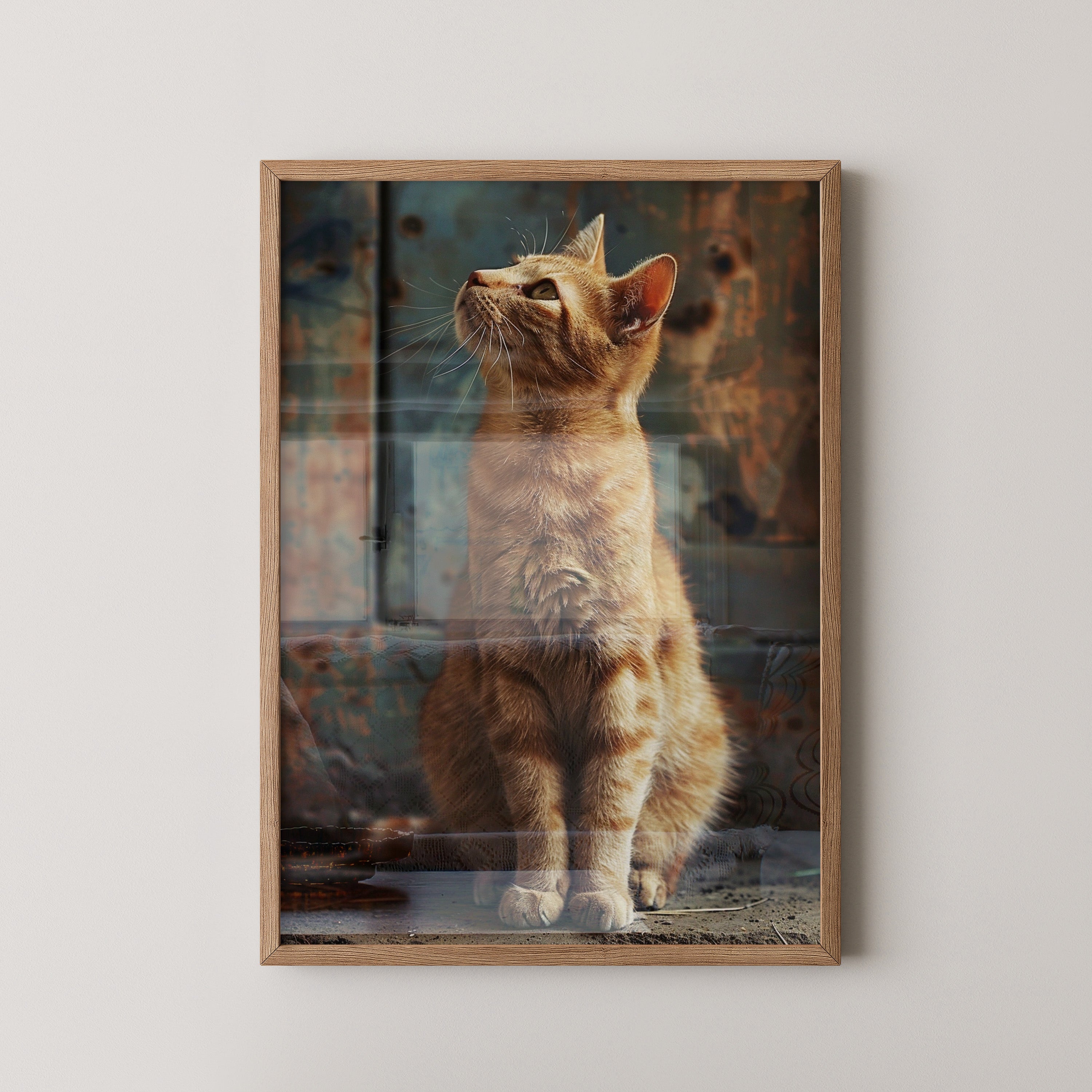 Rote Katze Vintage Stil