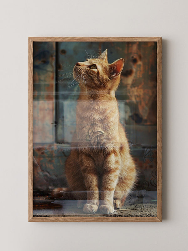 Rote Katze Vintage Stil