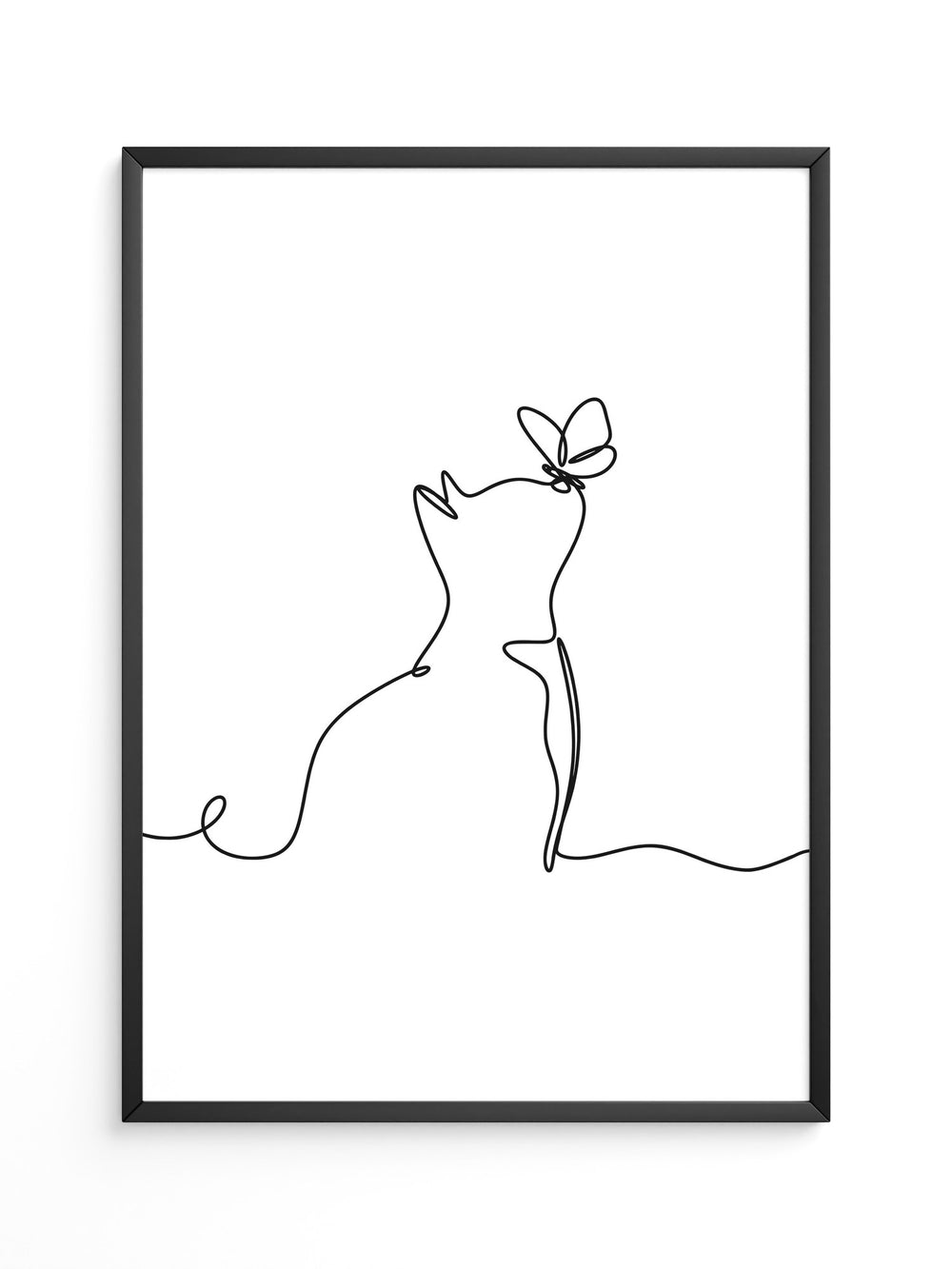 Katze Schmetterling Lineart