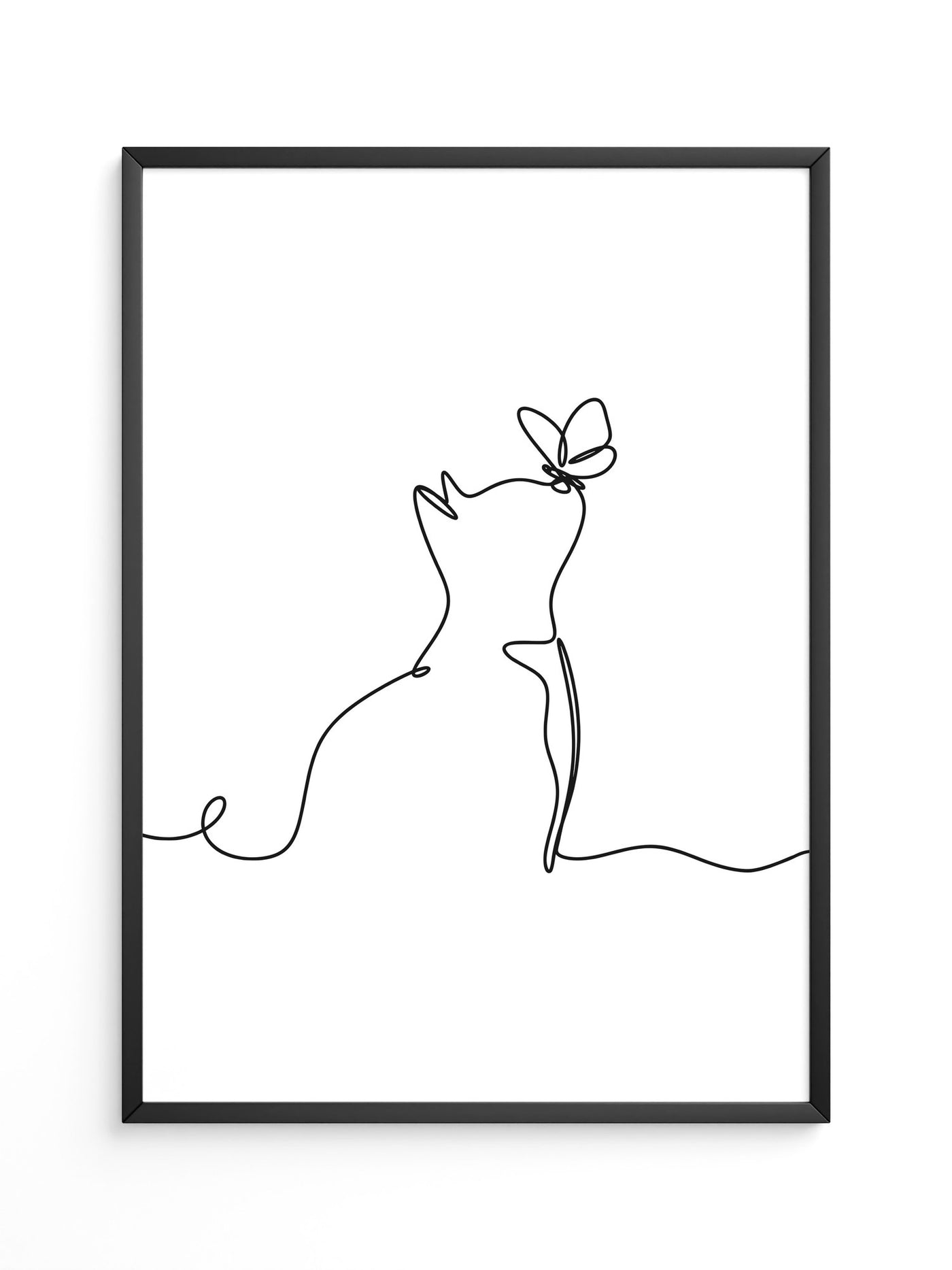 Katze Schmetterling Lineart