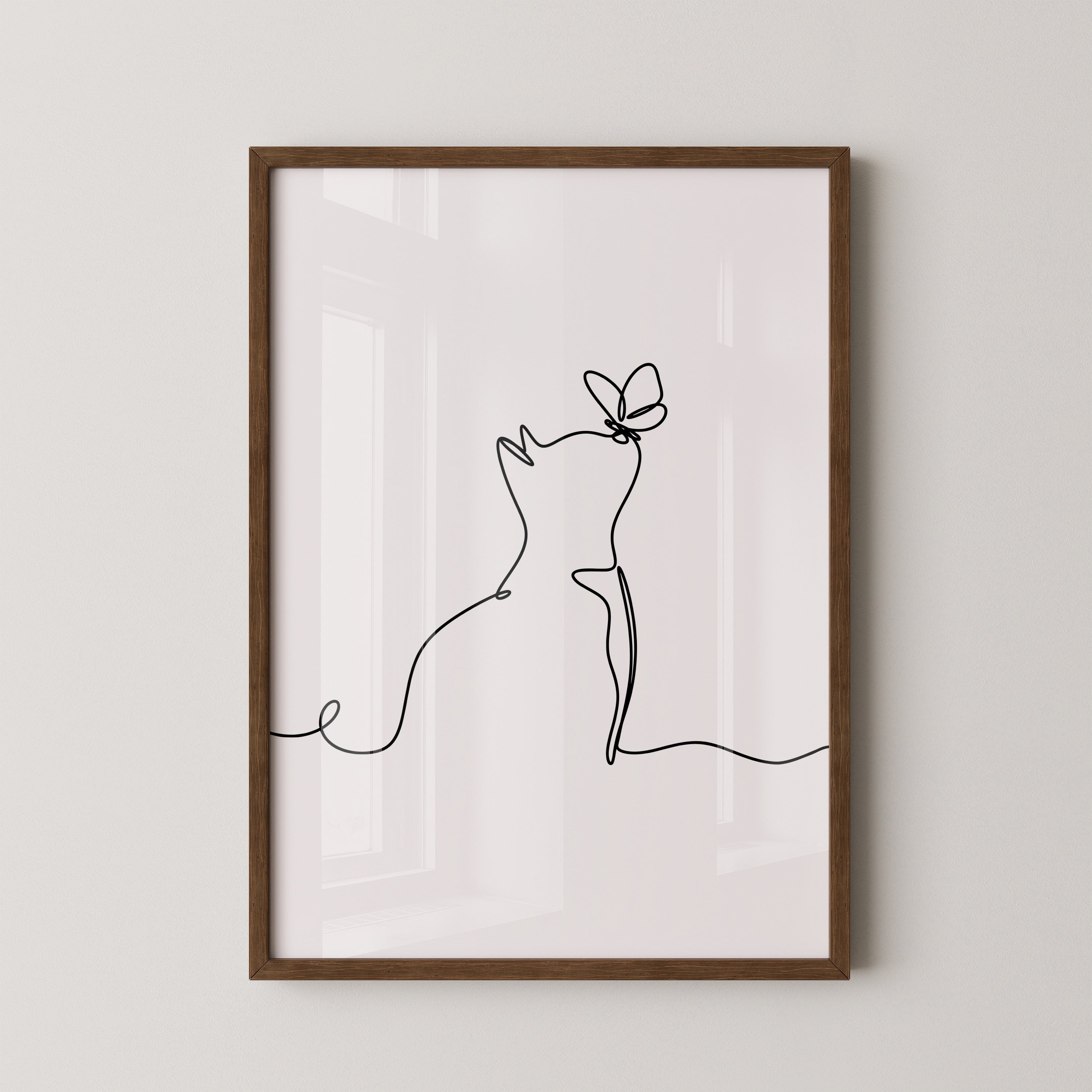 Katze Schmetterling Lineart