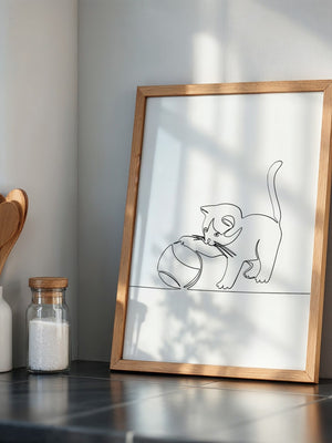 Kätzchen Liniene Kunst Skizze