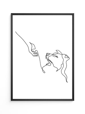 Hund und Hand Linie