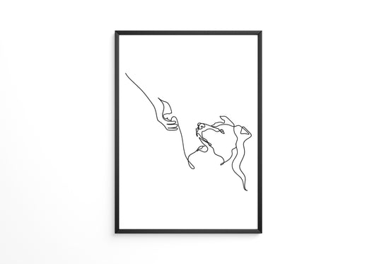 Hund und Hand Linie