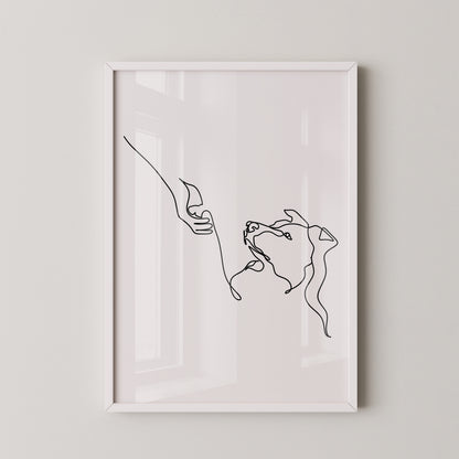 Hund und Hand Linie