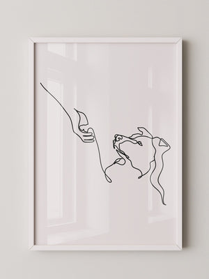 Hund und Hand Linie