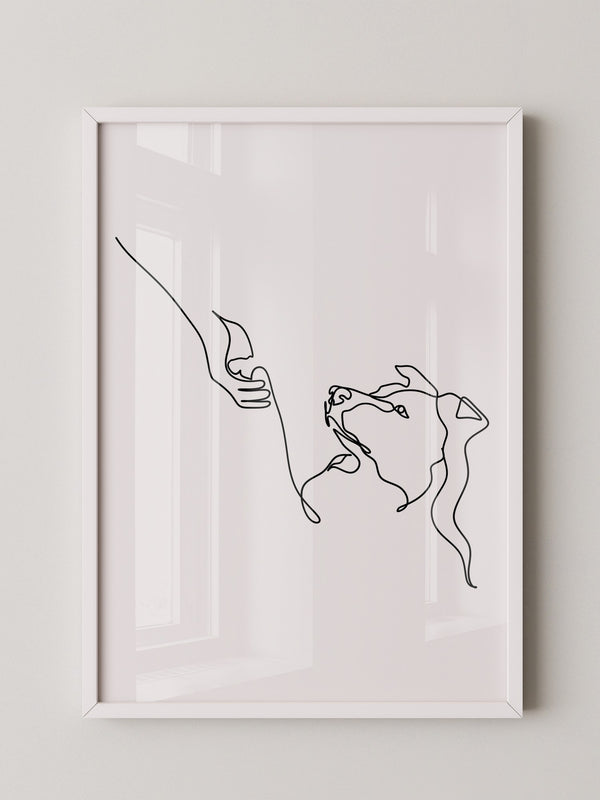 Hund und Hand Linie