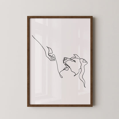 Hund und Hand Linie