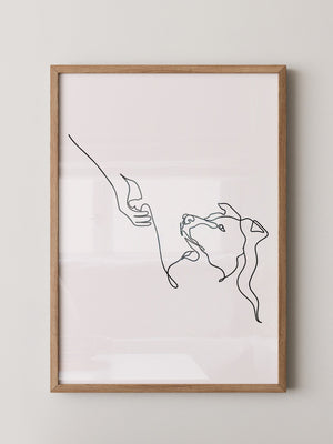 Hund und Hand Linie