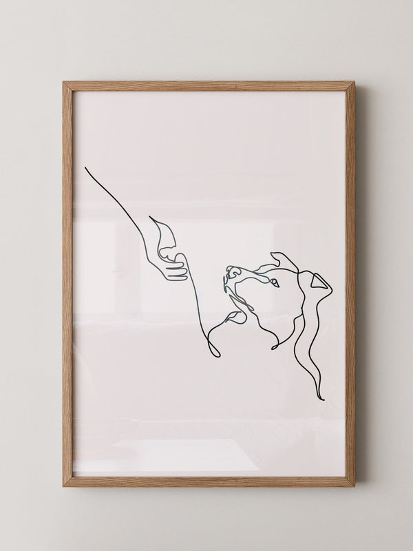Hund und Hand Linie