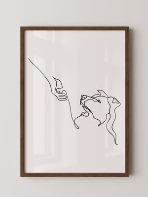 Hund und Hand Linie