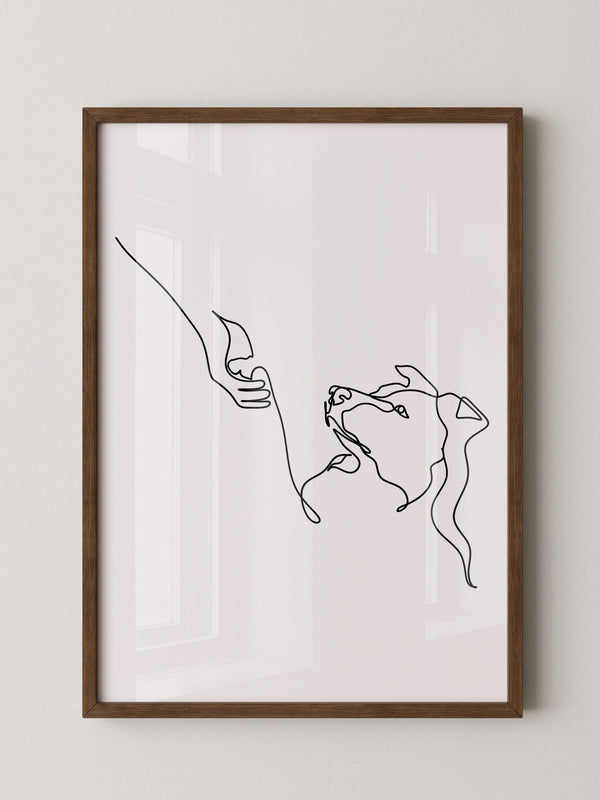 Hund und Hand Linie