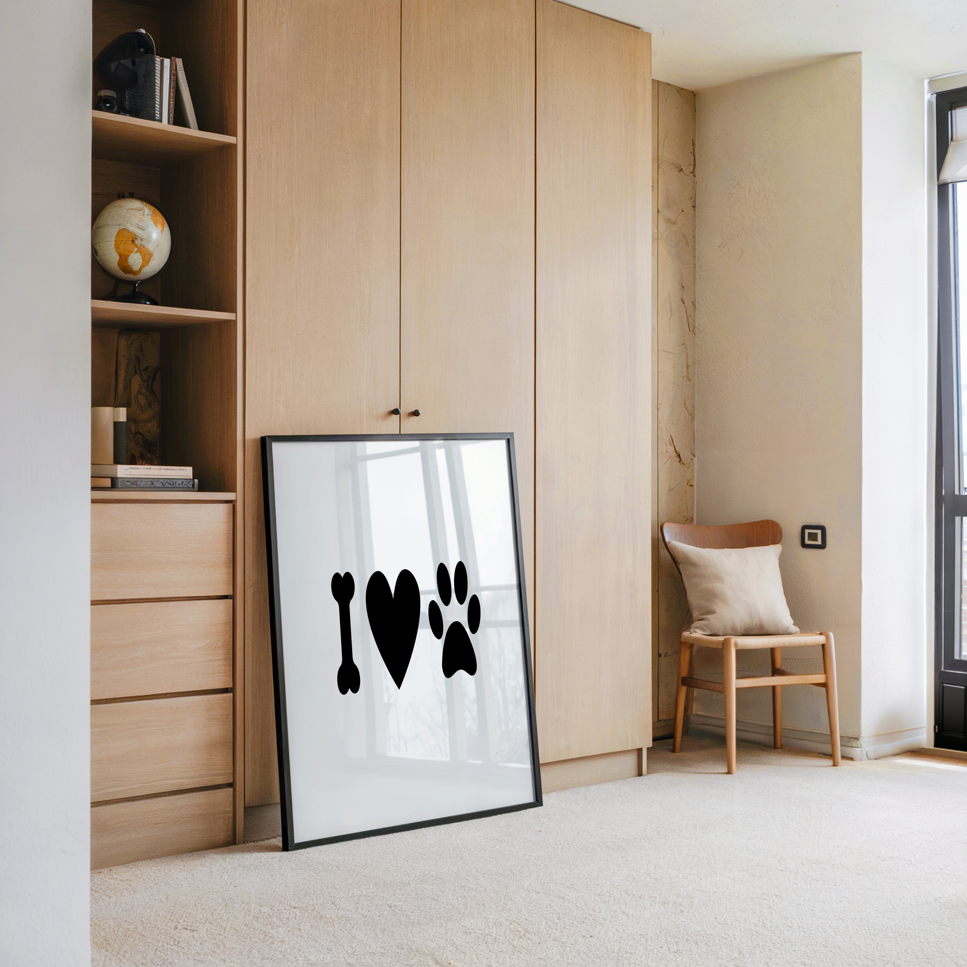 Hundeliebe Symbolik Schwarzweiß