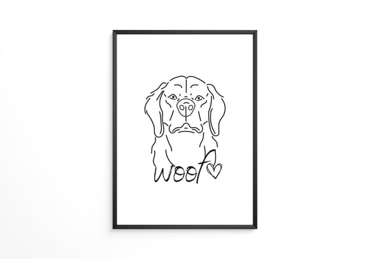 Hundelinie Herz schwarz-weiß