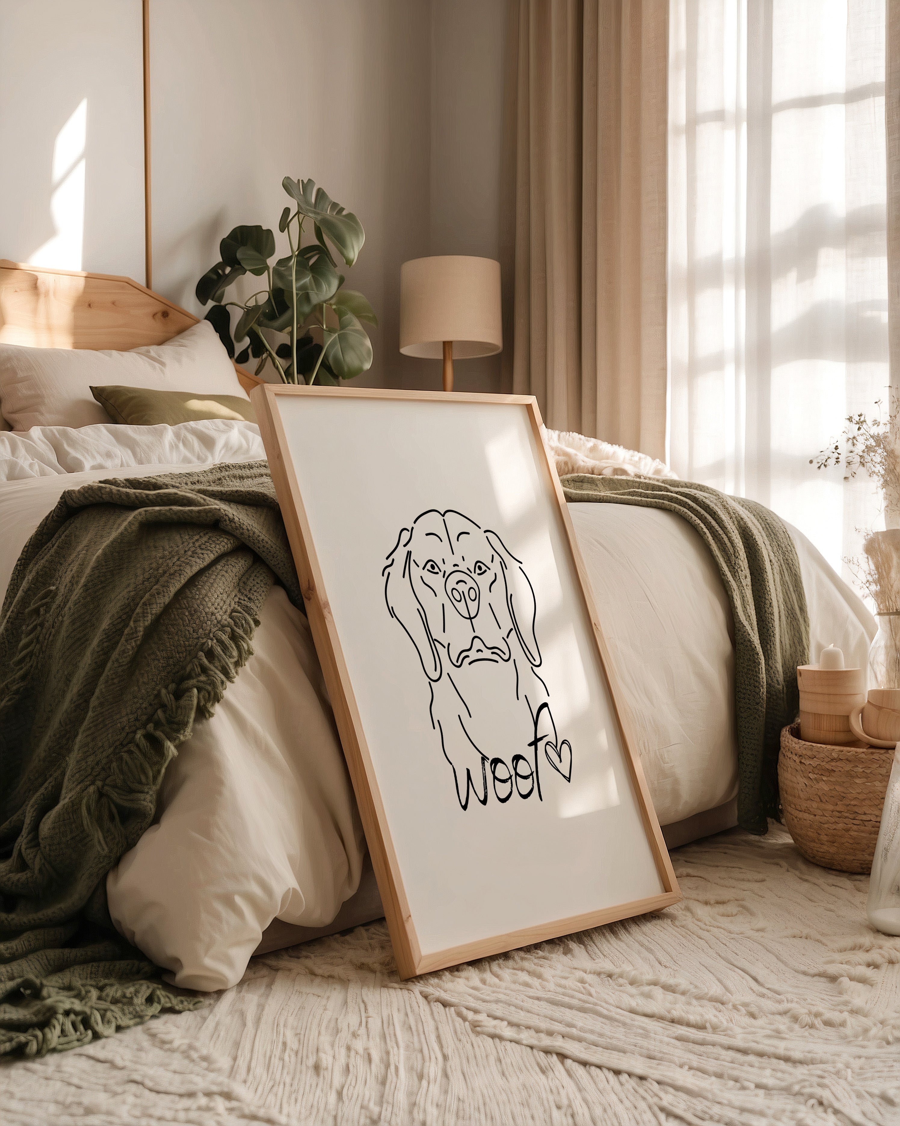 Hundelinie Herz schwarz-weiß