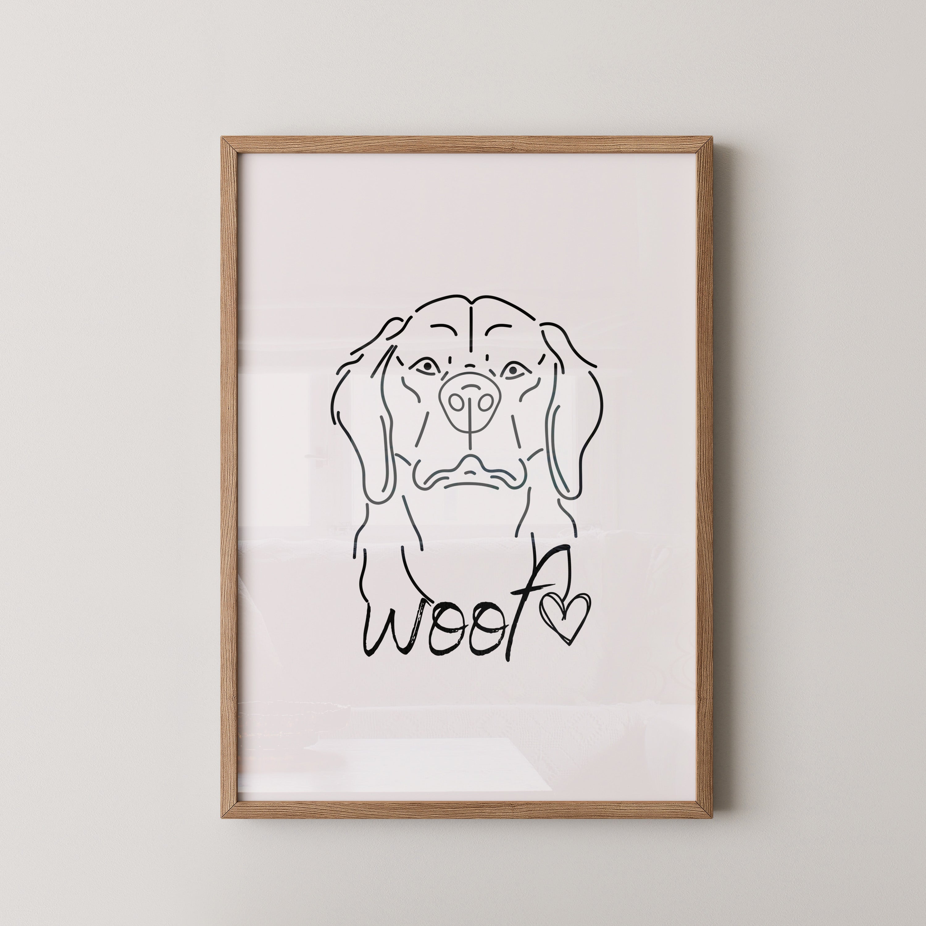 Hundelinie Herz schwarz-weiß