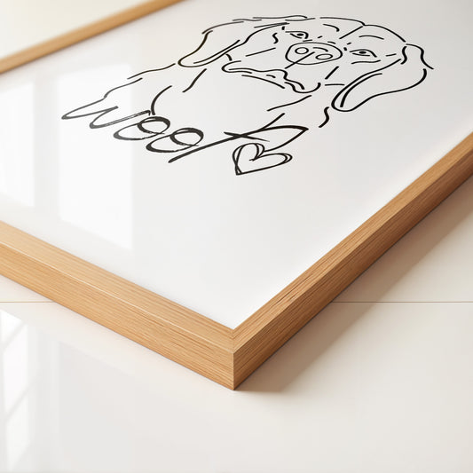 Hundelinie Herz schwarz-weiß