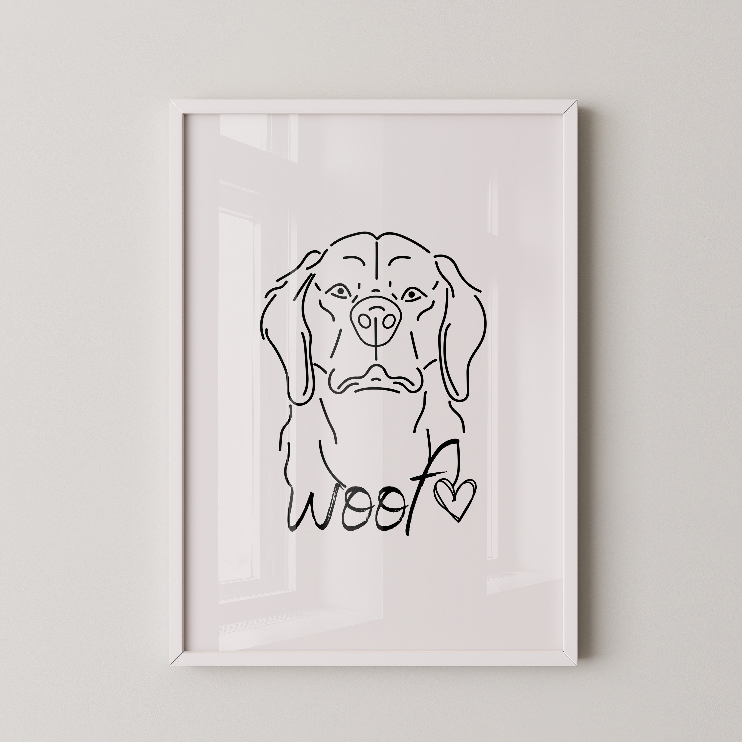 Hundelinie Herz schwarz-weiß