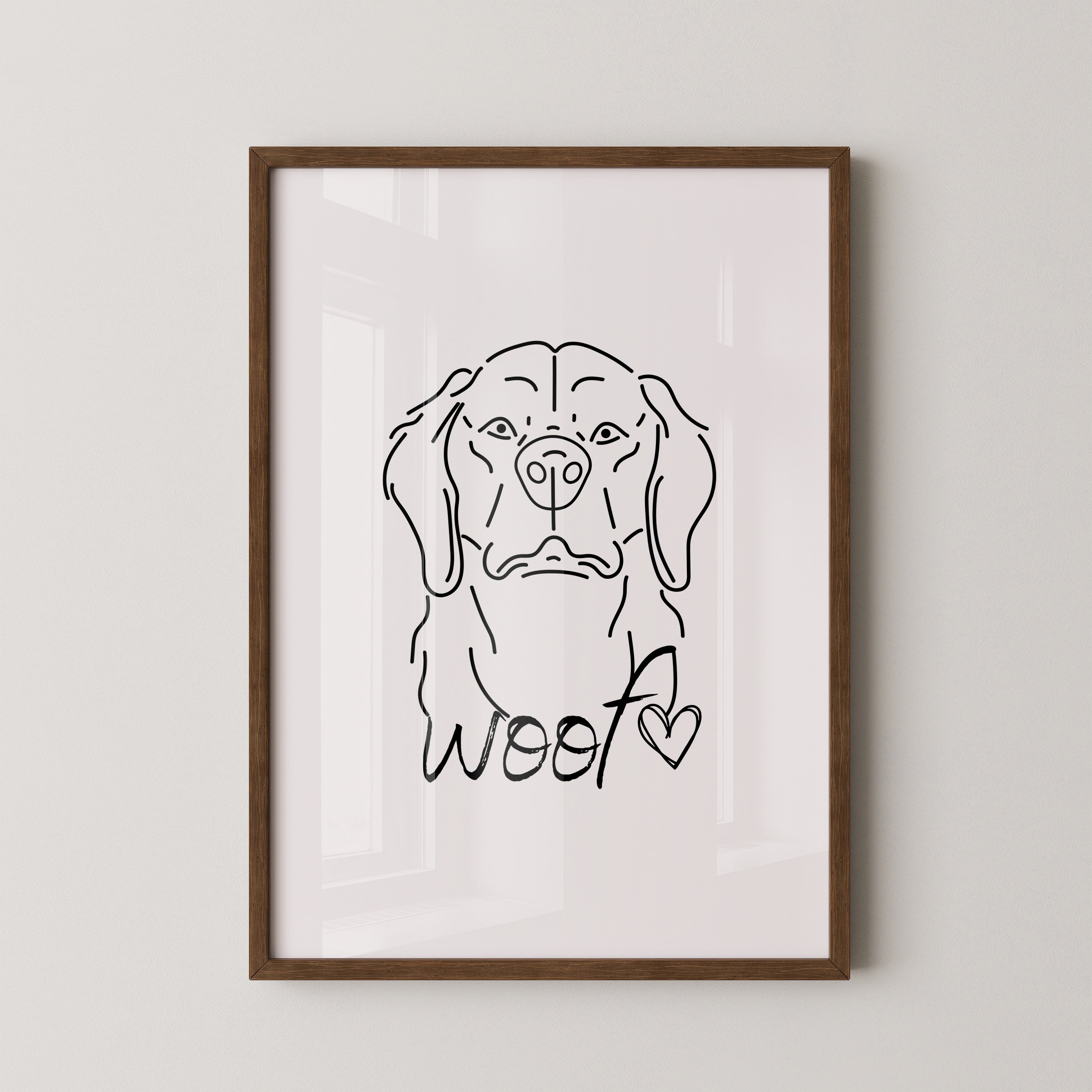 Hundelinie Herz schwarz-weiß