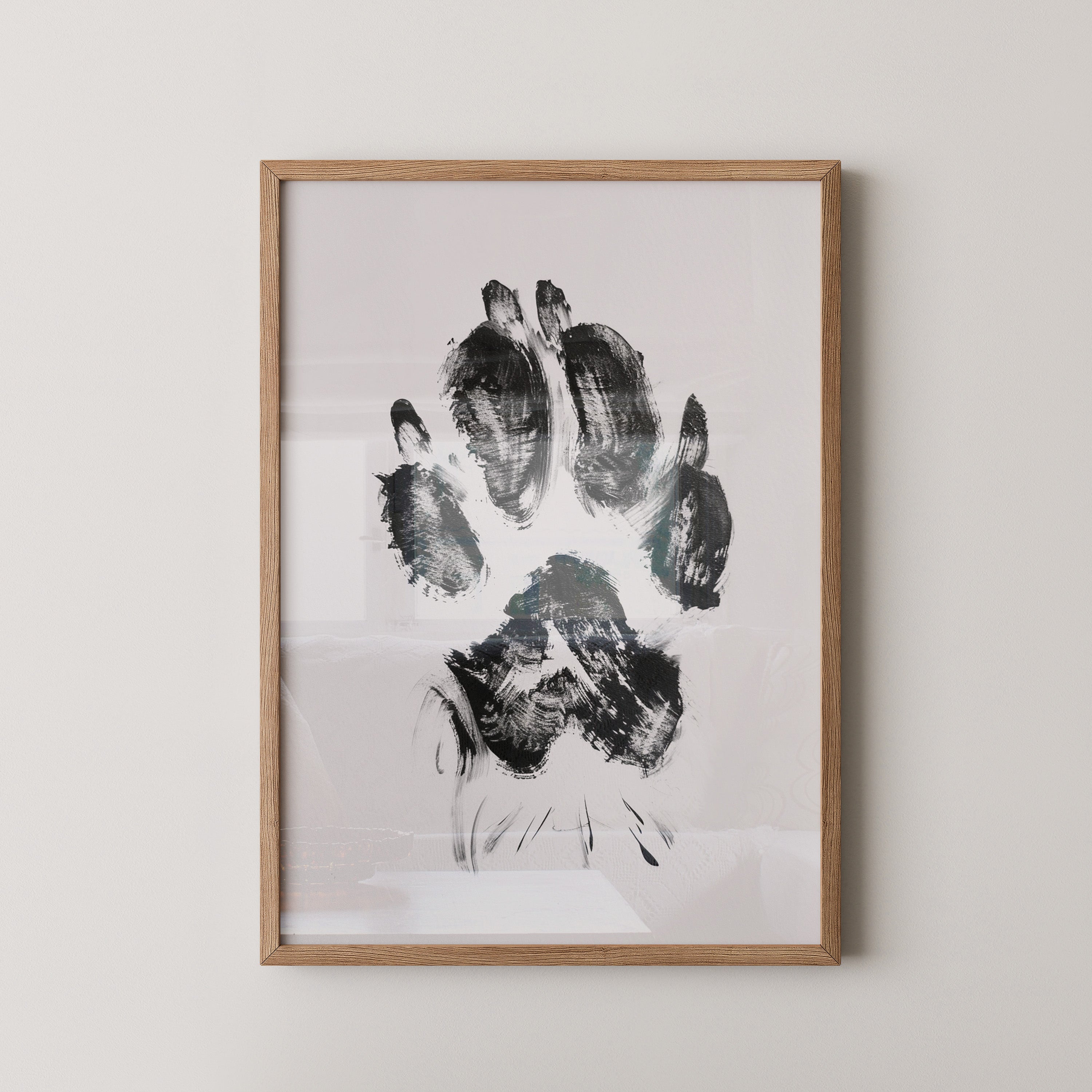 Hundepfote Schwarz Weiß