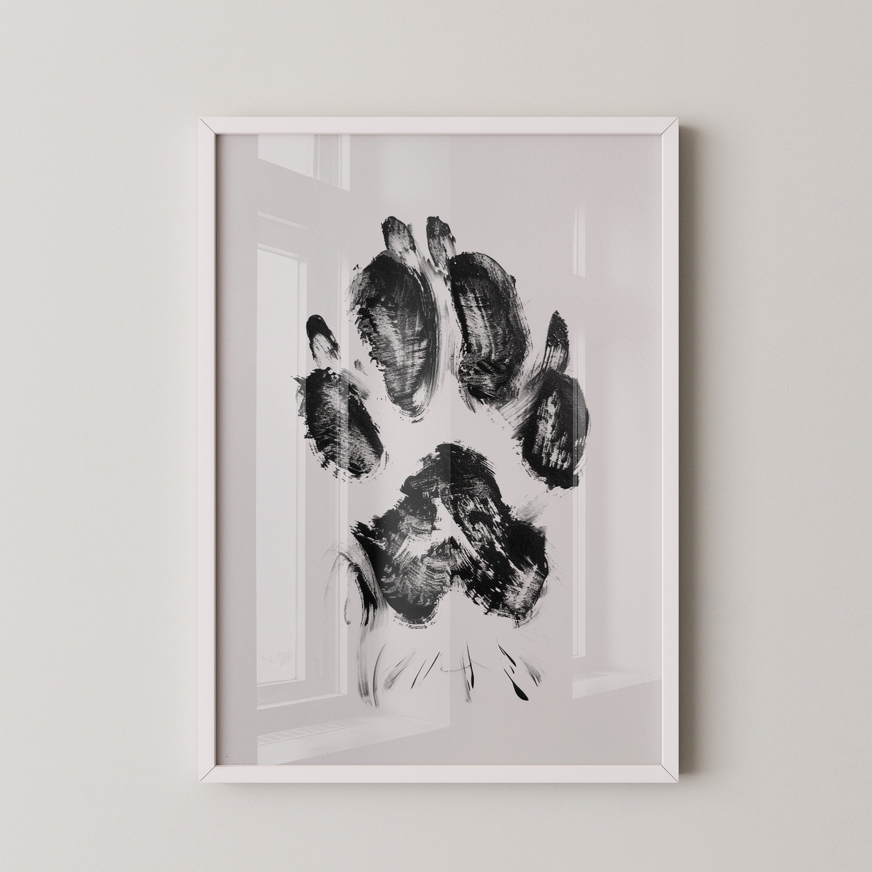 Hundepfote Schwarz Weiß