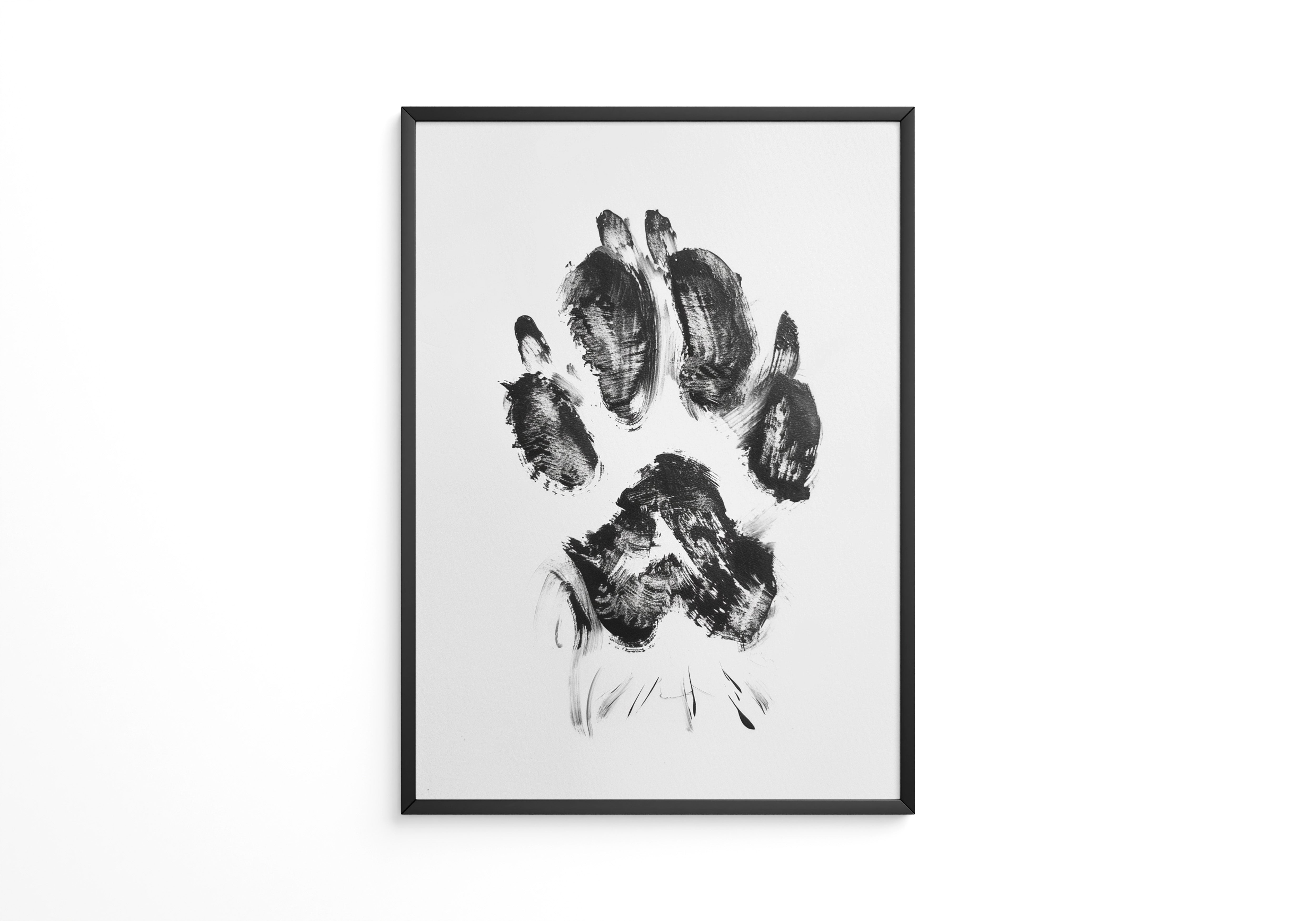 Hundepfote Schwarz Weiß