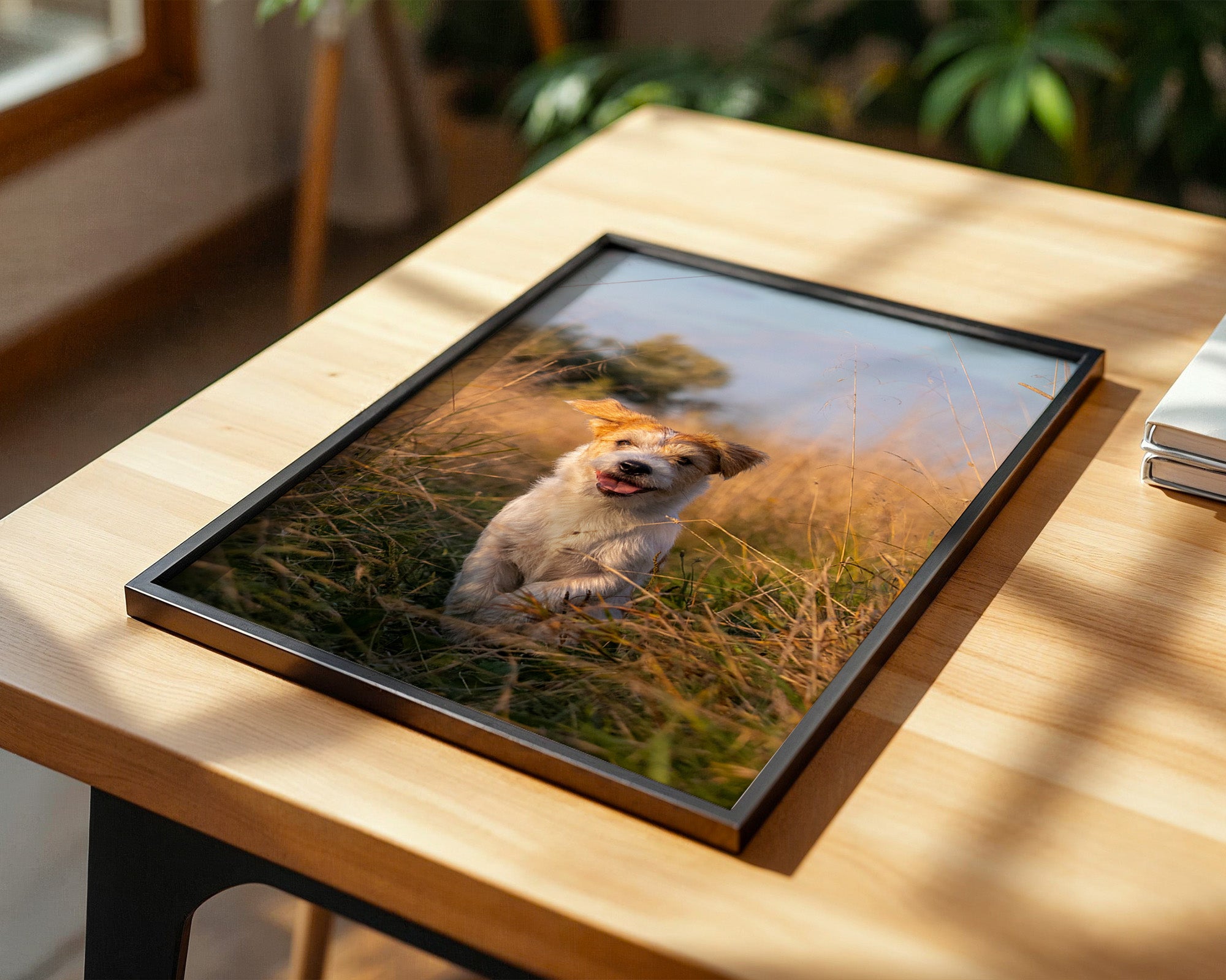 Hund im Sonnenschein Wiese