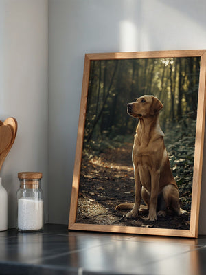 Hund Waldlicht Vintage