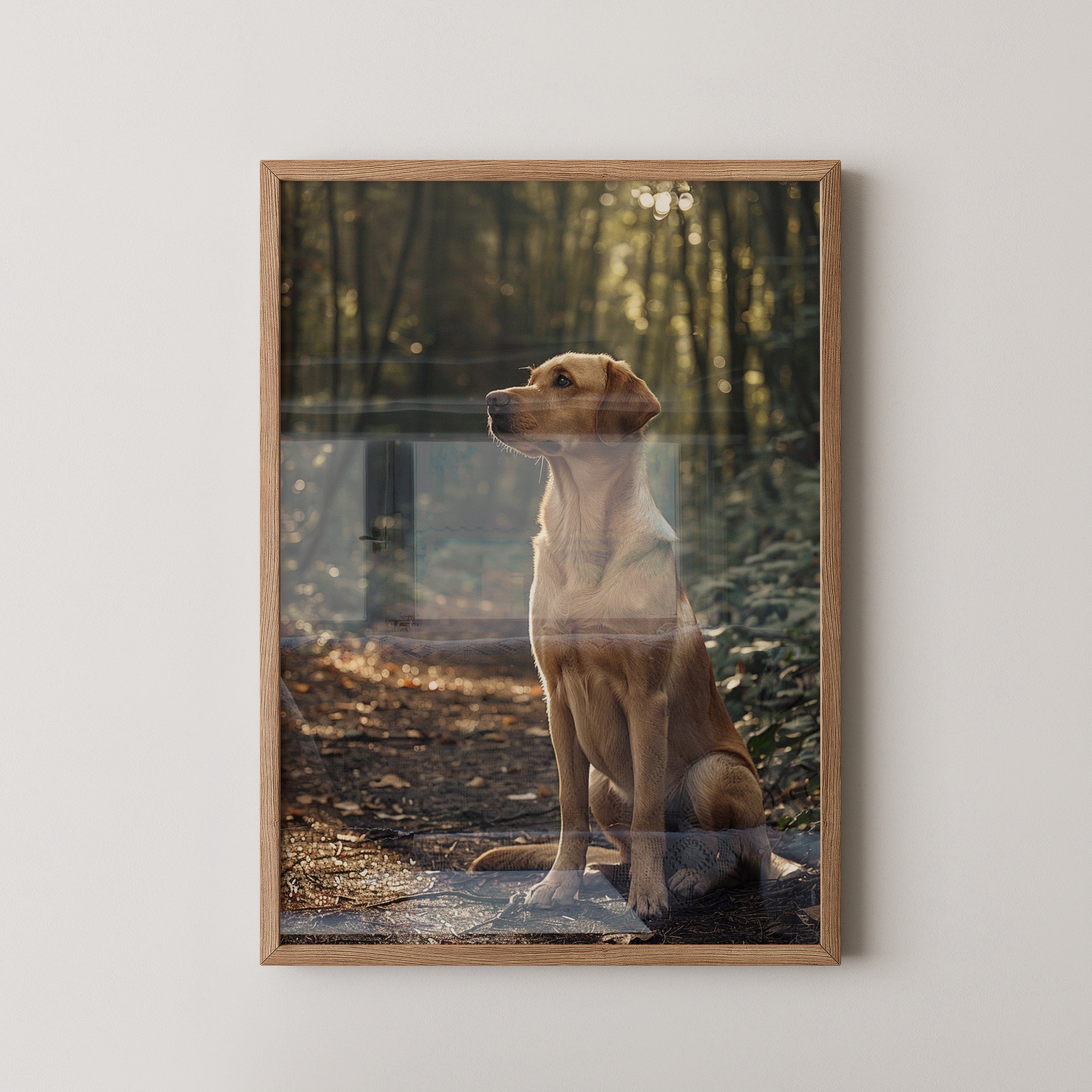 Hund Waldlicht Vintage