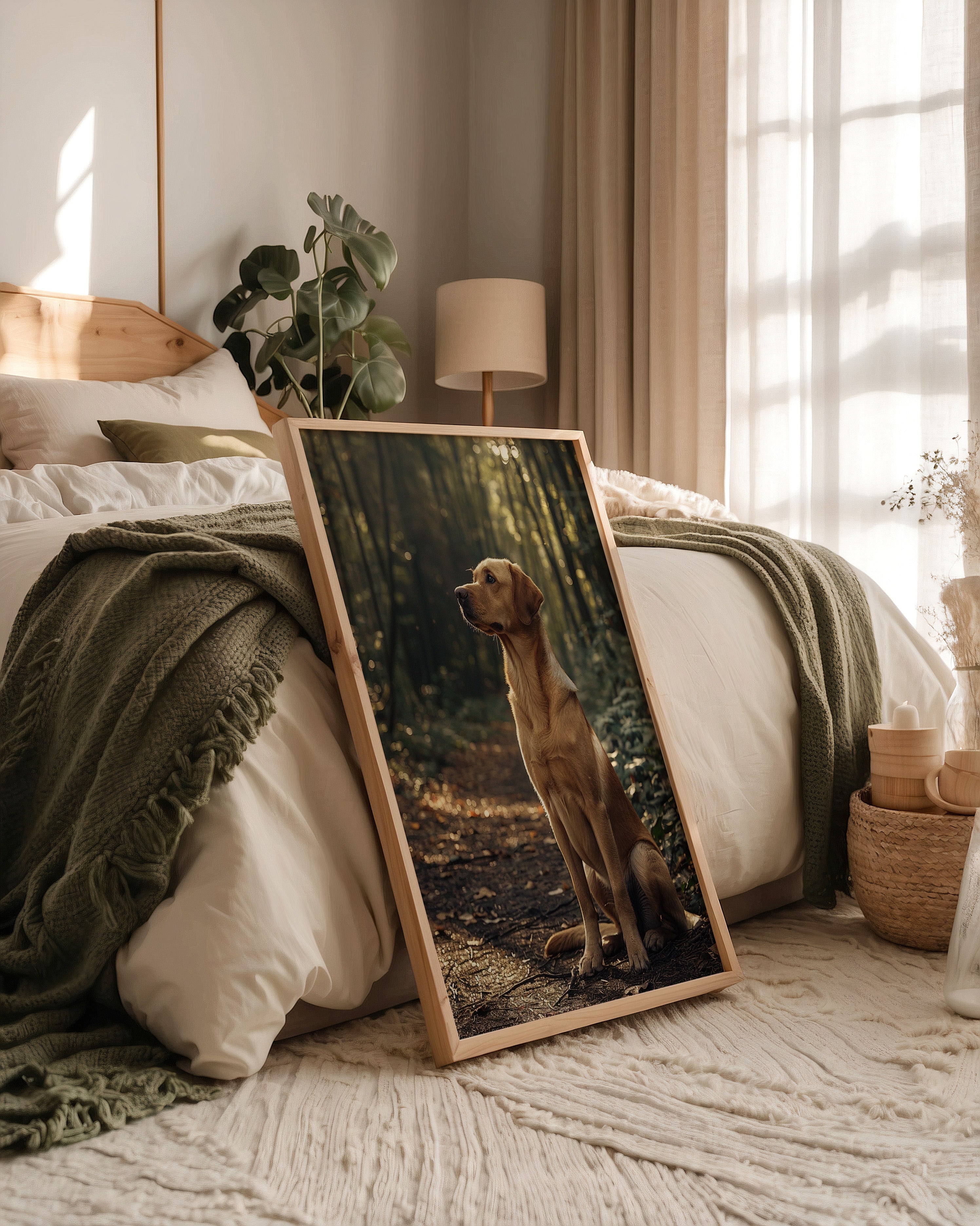 Hund Waldlicht Vintage