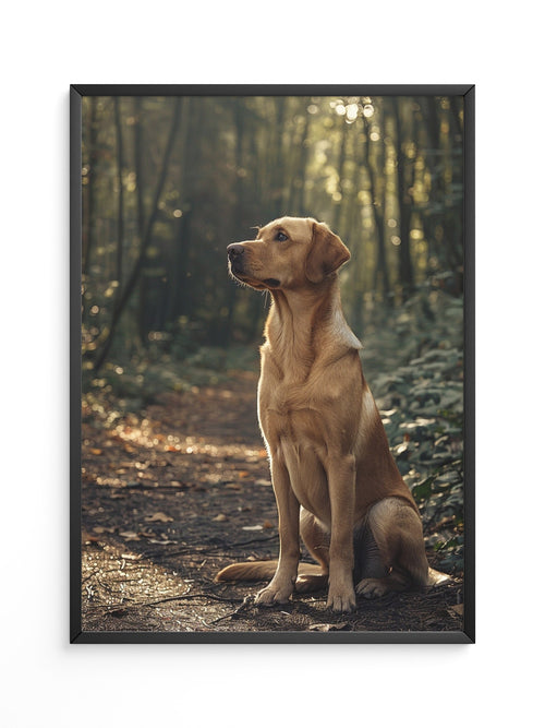 Hund Waldlicht Vintage