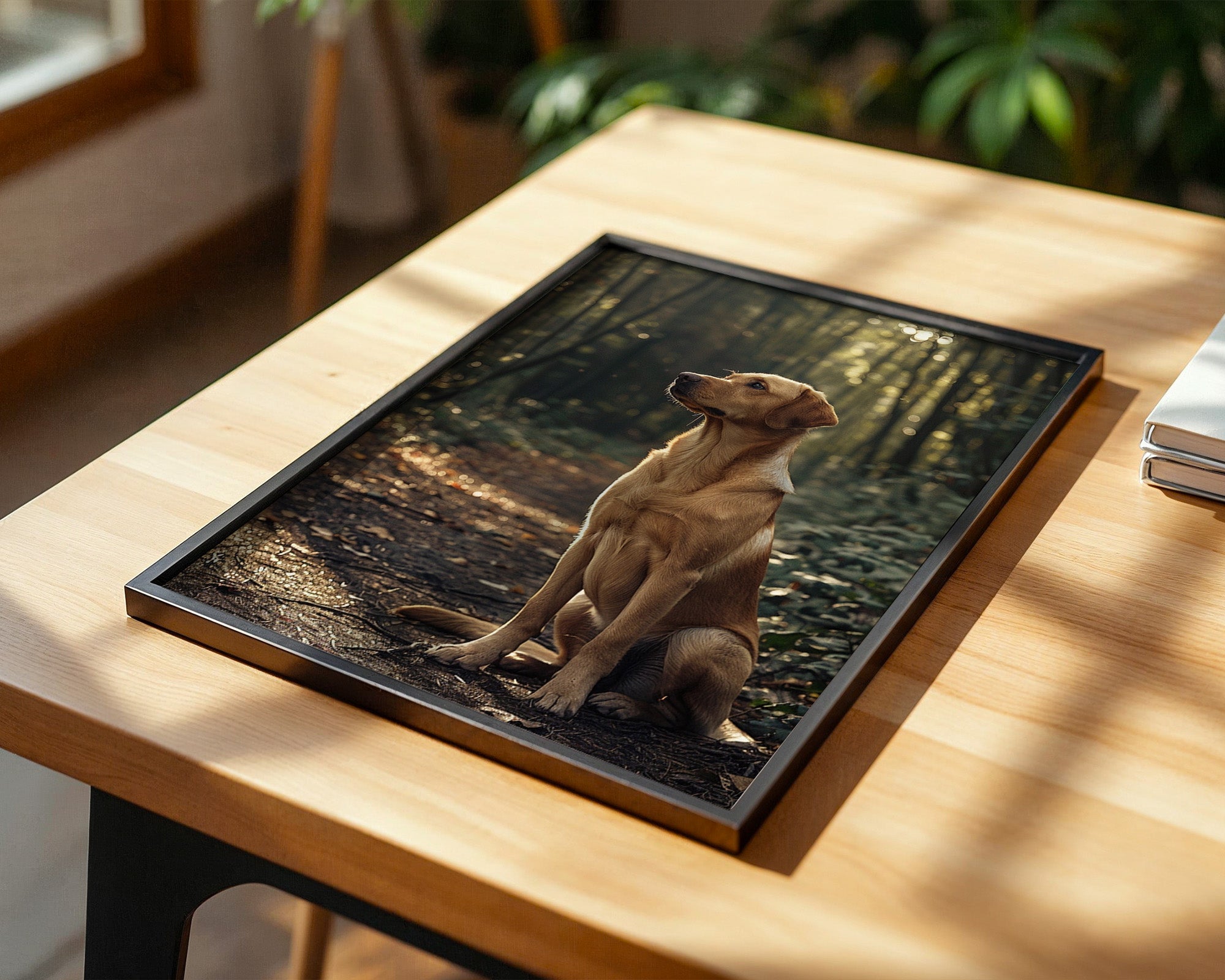 Hund Waldlicht Vintage