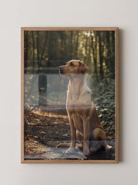 Hund Waldlicht Vintage