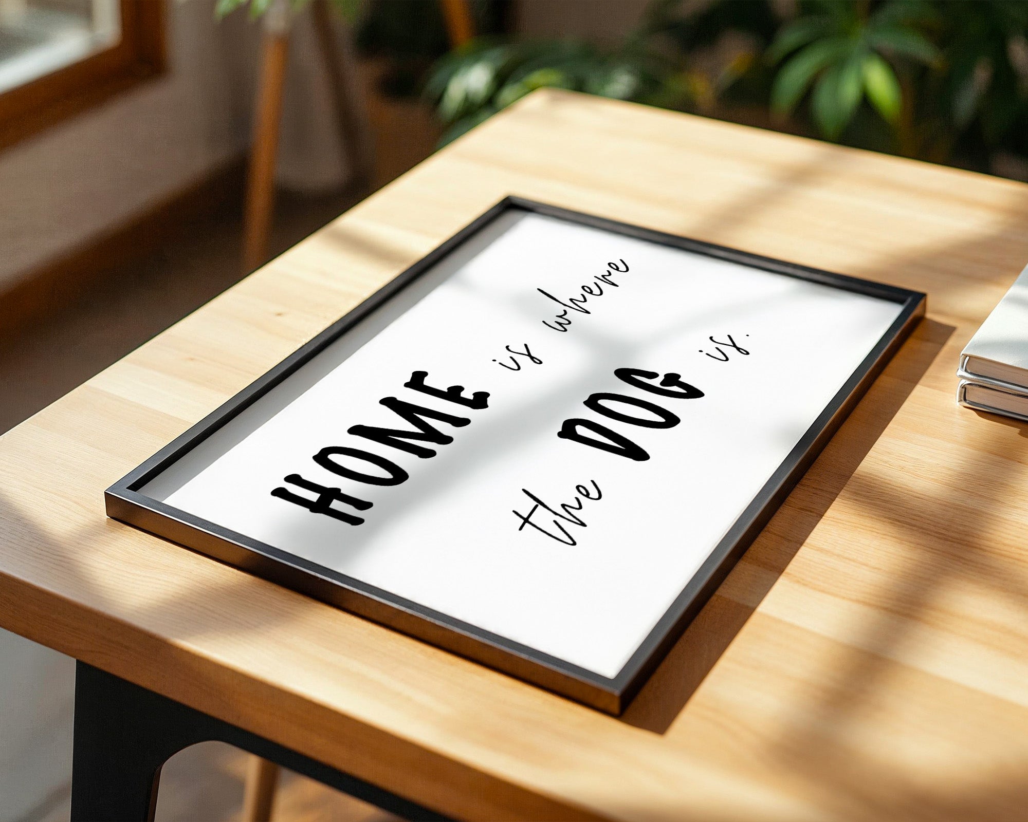 Hund Schriftzug schwarz-weiß