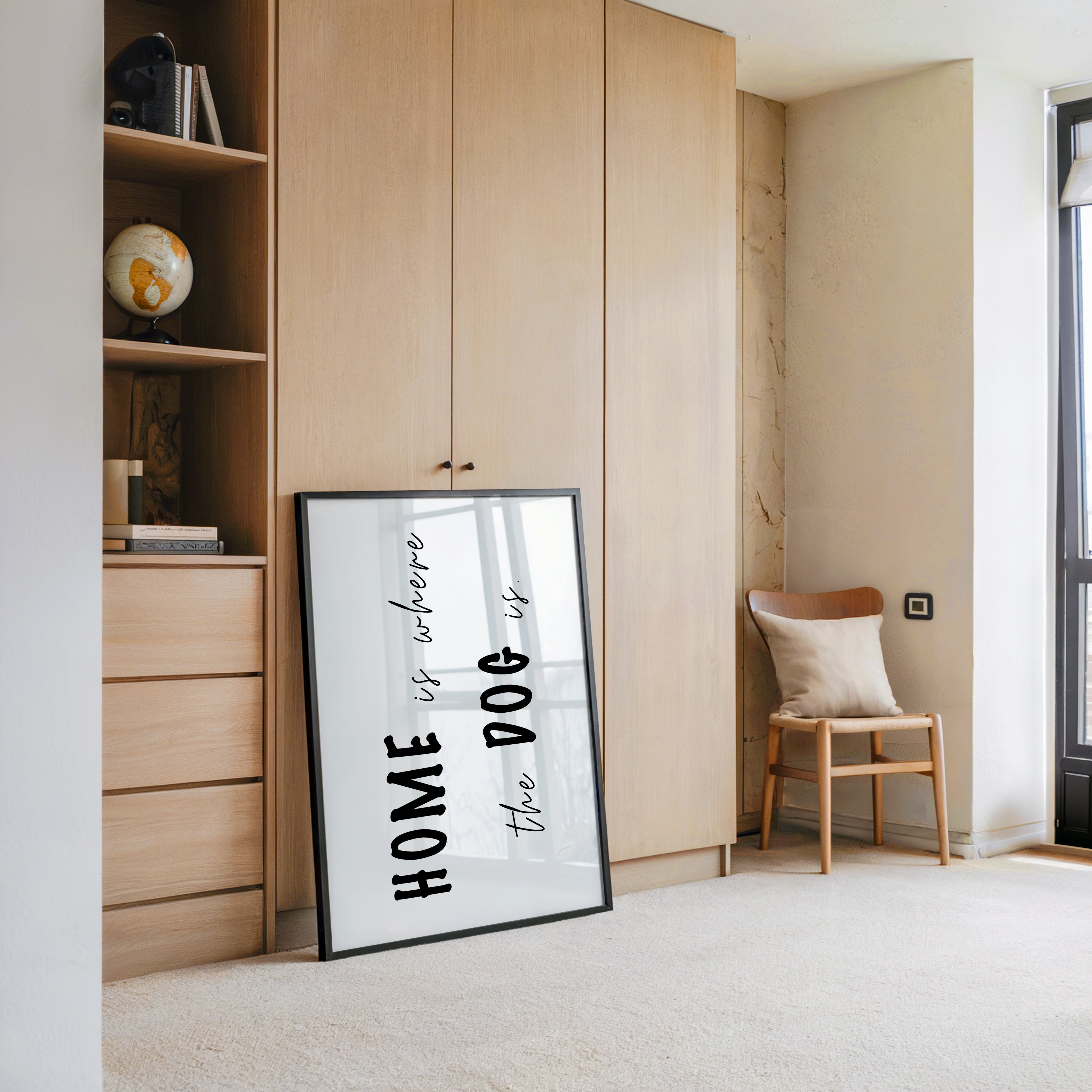 Hund Schriftzug schwarz-weiß