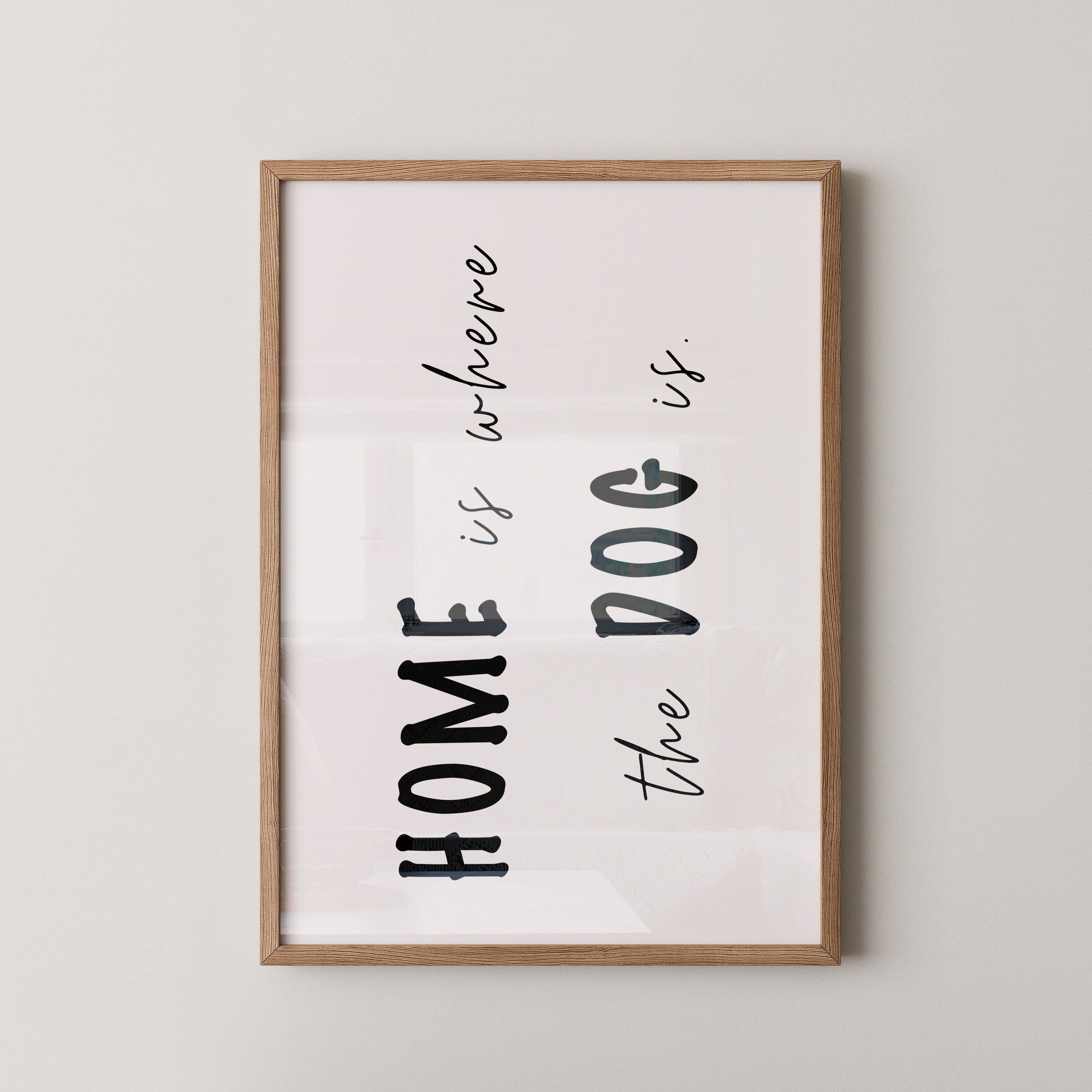 Hund Schriftzug schwarz-weiß