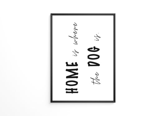 Hund Schriftzug schwarz-weiß