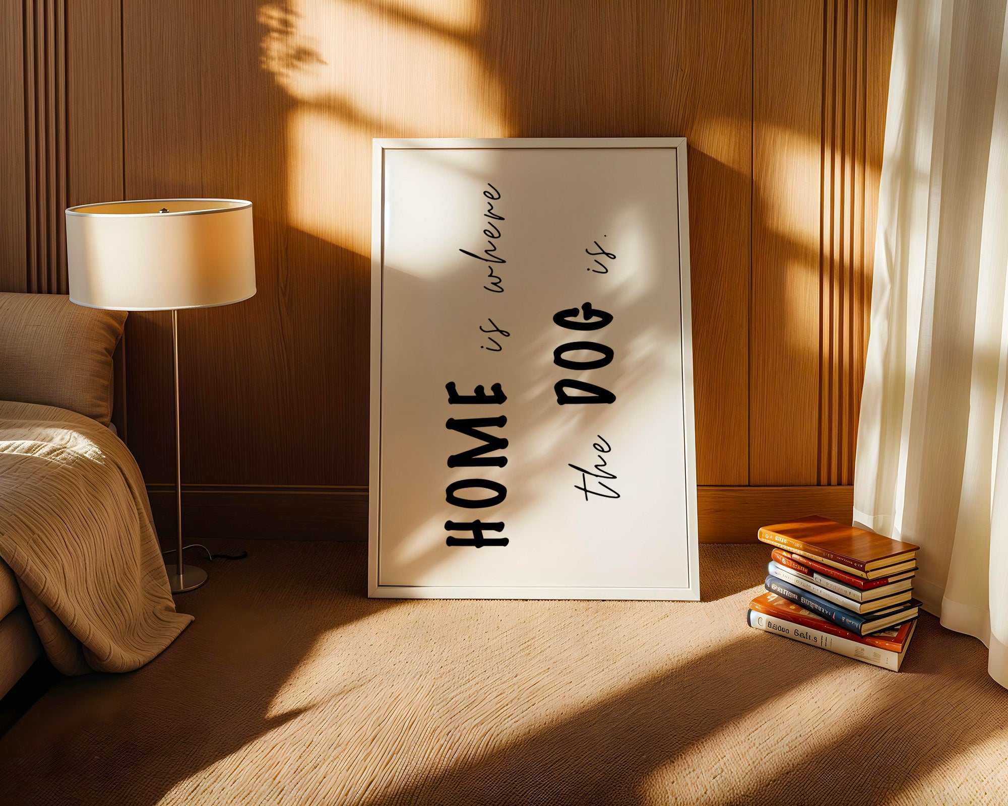 Hund Schriftzug schwarz-weiß