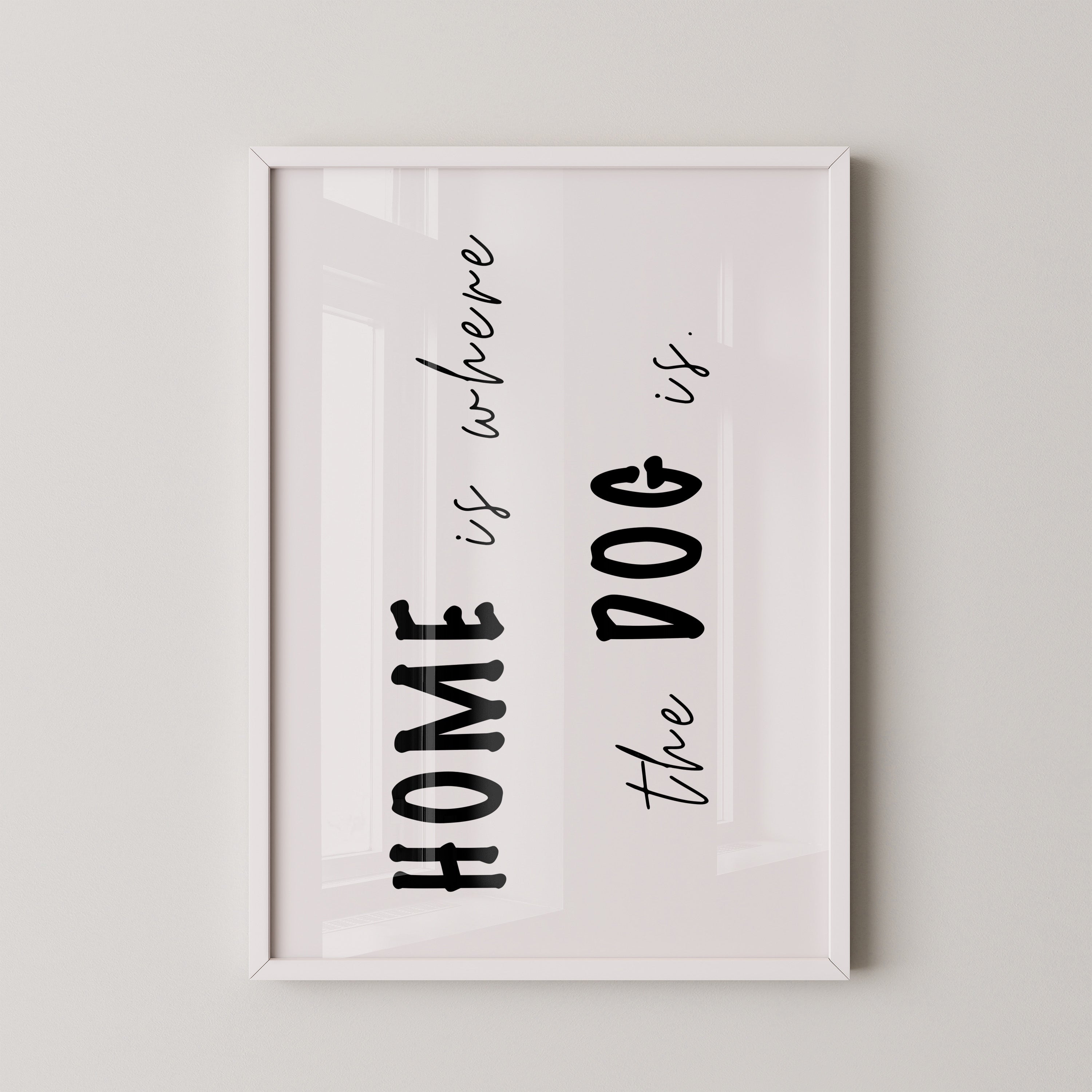 Hund Schriftzug schwarz-weiß