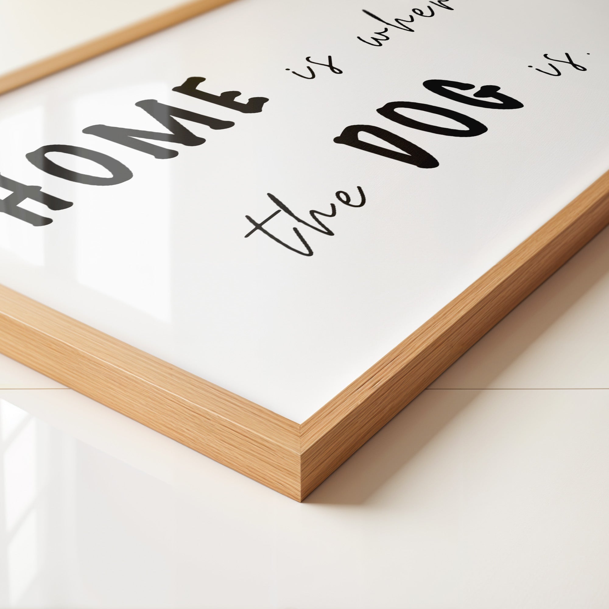 Hund Schriftzug schwarz-weiß