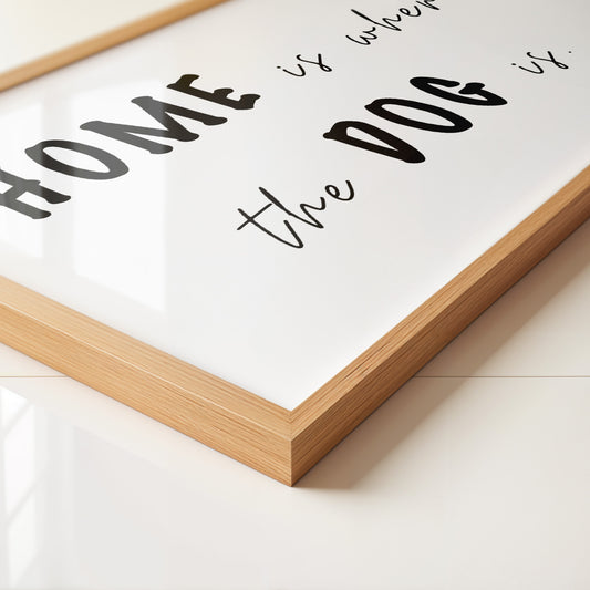 Hund Schriftzug schwarz-weiß