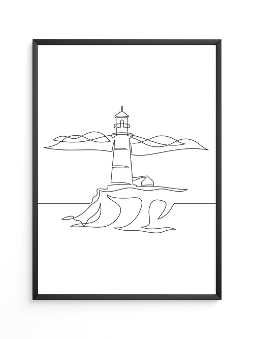 Leuchtturm minimalistisch Linie