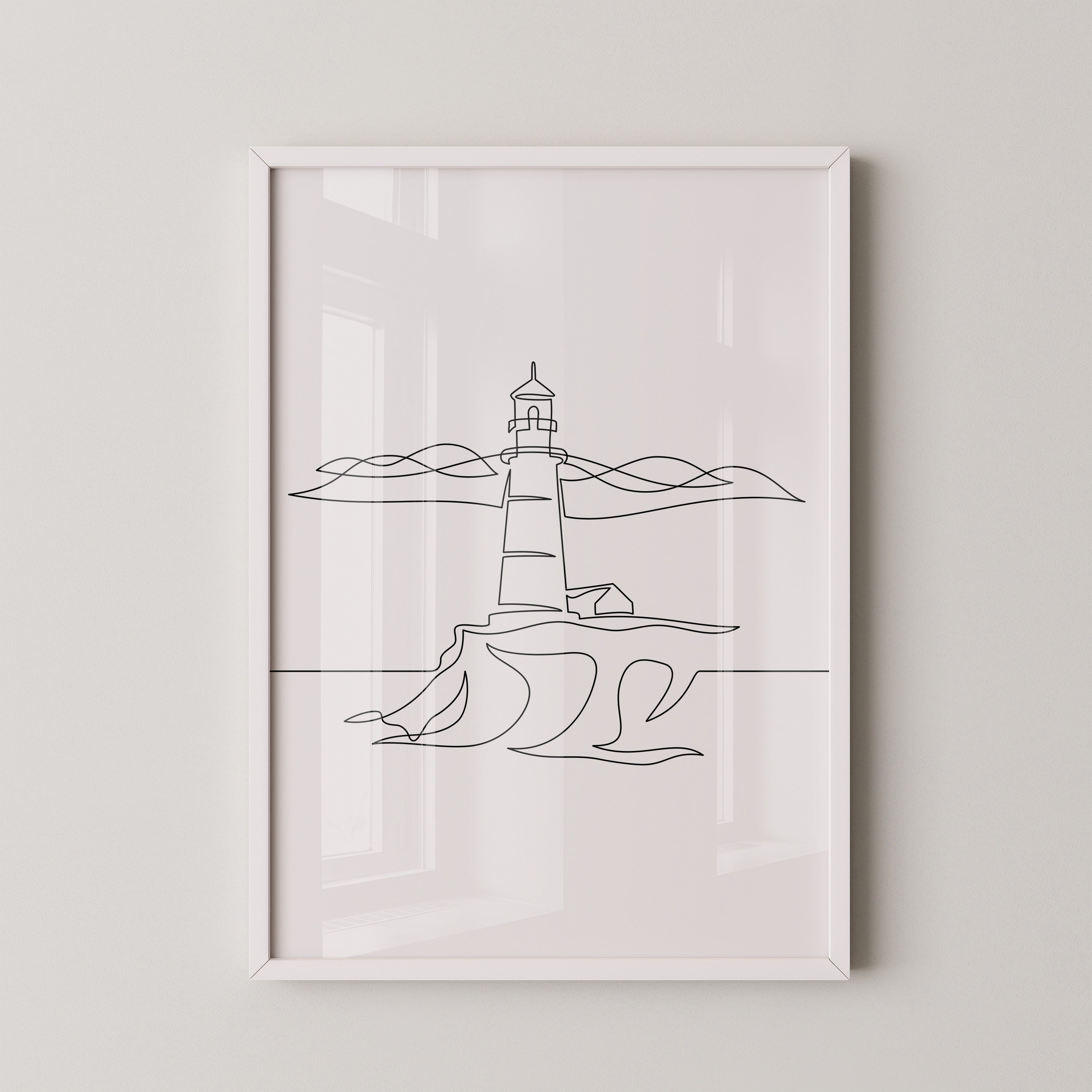 Leuchtturm minimalistisch Linie