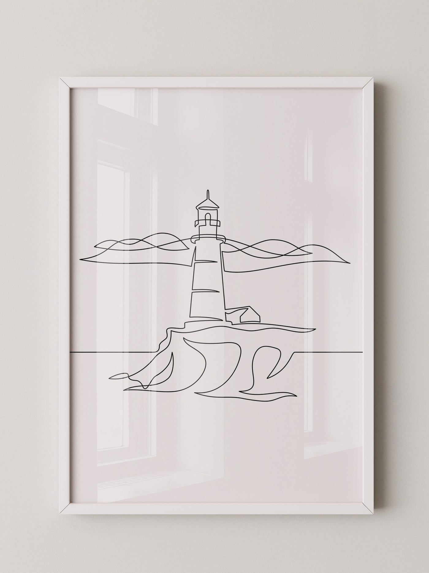 Leuchtturm minimalistisch Linie