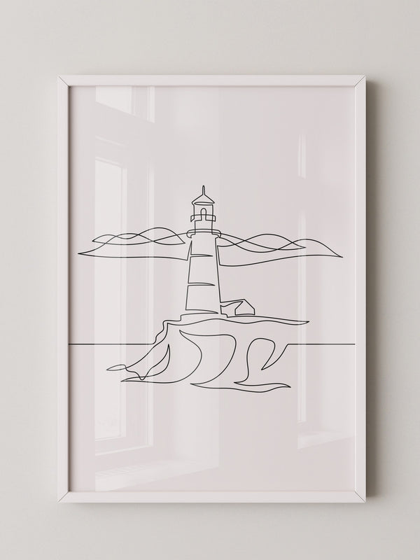 Leuchtturm minimalistisch Linie