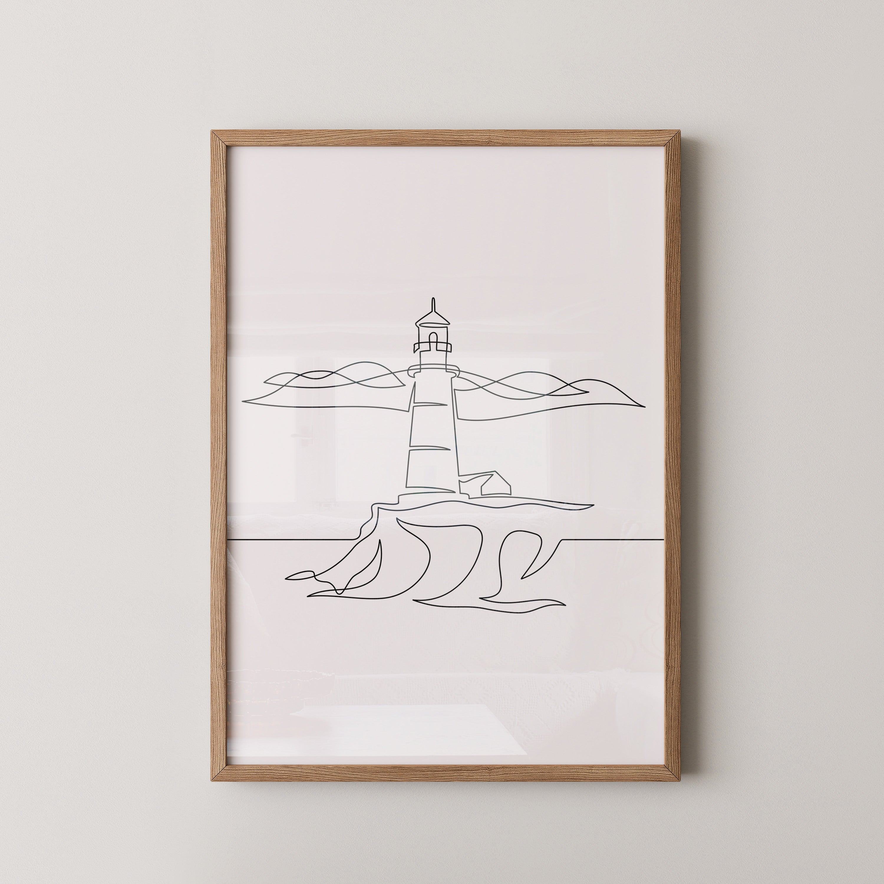 Leuchtturm minimalistisch Linie