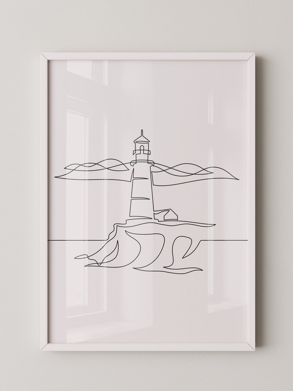 Leuchtturm minimalistisch Linie