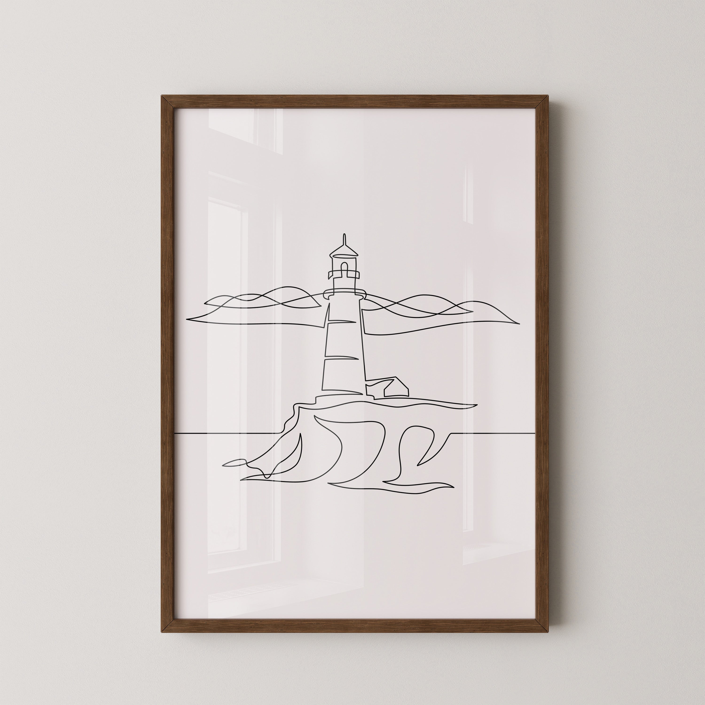 Leuchtturm minimalistisch Linie